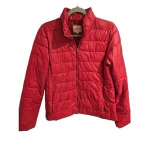 Womens LOFT puffer packable down jacket pink medium 295